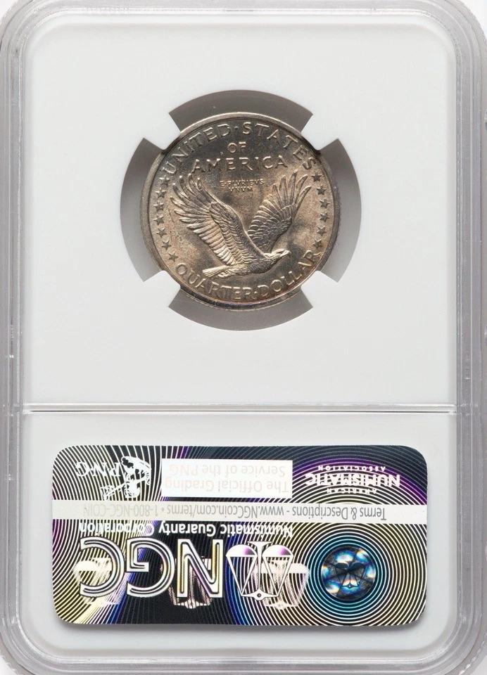 1917 Standing Liberty Quarter Type 1 - NGC MS63 FH Full Head - Beautiful Coin - Image 3 of 3
