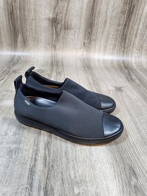 ECCO Soft 7 GTX Gore Tex Slip On Sneaker Womens 41 US 10 Black Comfort Shoes