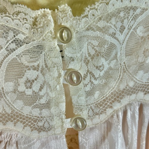 VTG Christian Dior Lingerie 2-Pc SET Gown/Robe Lace Trim Union Made Size XL Pink - Picture 9 of 24