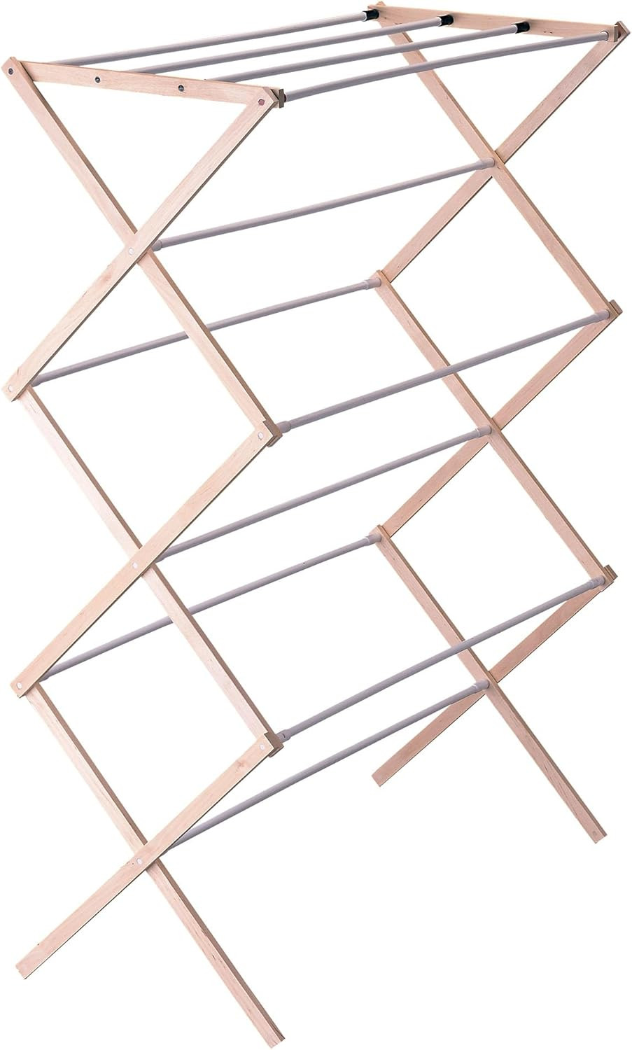 Household Essentials 5001 Collapsible Folding Wooden Clothes Drying Rack for Lau