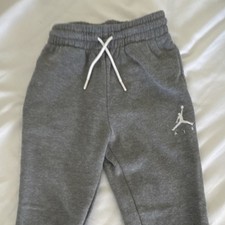 Jordan Boys Gray Black Jogger Pants M 10-12 YRS Drawstring Elastic Waist