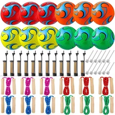 12 Sets Operation Christmas Deflated Soccer Ball Bulk with Pump Jump Rope, Bu...