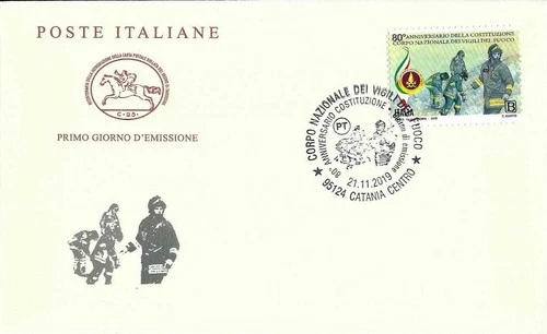 Fire Italy FDC - 80th Anniversary National Corps of Firefighters