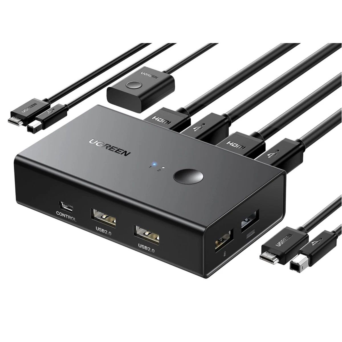 KVM Switch HDMI 2 Porte – 2 PC Su 1 Monitor, 8K@60Hz, USB 3.0, Telecomando Wired, Supporto PC, PS4, Linux E MacOS