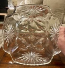 Vintage Anchor Hocking 12” clear glass deviled egg serving platter Star pattern.