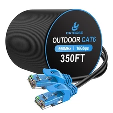 350FT Outdoor Cat6 Ethernet Cable, Heavy Duty Direct Burial, In-Ground, POE SALE