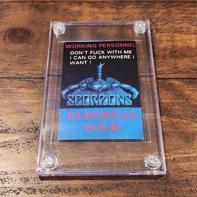 Scorpions European Tour Working Personnel Badge Rock & Pop Music Memorabilia