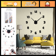 3D DIY Frameless Mirror Wall Clock with Arabi...