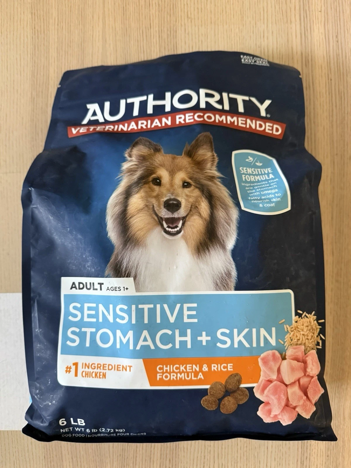 Authority Adult Sensitive Stomach & Skin Dry Dog Food Chicken & Rice - Size 6 lb