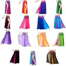 Side Slit Belly Dance Skirt Women Belly Dance Training Dress for Festival Party