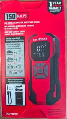 #ad CRAFTSMAN CMXPTXA1201 Portable 12V Air Inflator 150 Max PSI PUMP ONLY Free Ship $23.95
