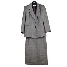 Vintage Fiorella Rubin Anzug 2-teilig Wolle Jacke Rock Suit Blazer Skirt Set