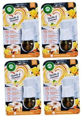 4 x Air Wick Vanilla & Caramel Iced Latte Steckgerät + 19ml Nachfüller 400 Tage