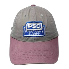 Port Authority Baseball Cap Gray Pink OS Hat Producers Supply Embroidered Patch