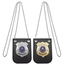 2 PCS Police Badge Pretend Play Toys Set with Chain and Belt Clip for Kids Dr...