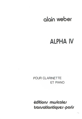 Alpha Iv Alain Weber Pour Clarinette Et Piano (ETR001603)