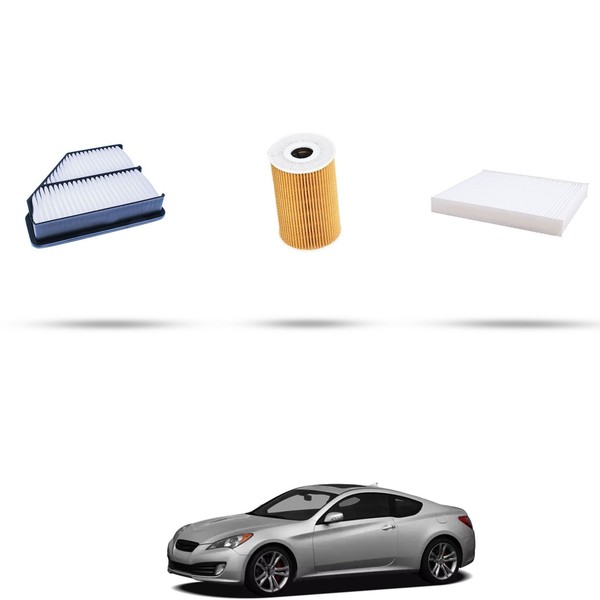 Hoffcar Set Service - 3 Filter FüR Hyundai Genesis Coupe 3.8 V6 213Kw Von 2008-image