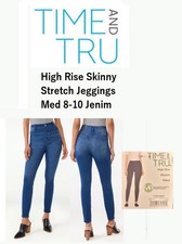 Time and Tru Women's High Rise Skinny Stretch Jeggings Medium 8-10 Jean Denim