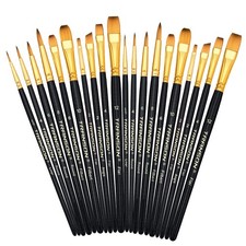 20pcs Art Painting Brush Set for Acrylic Watercolor Gouache Hobby Craft Face ...