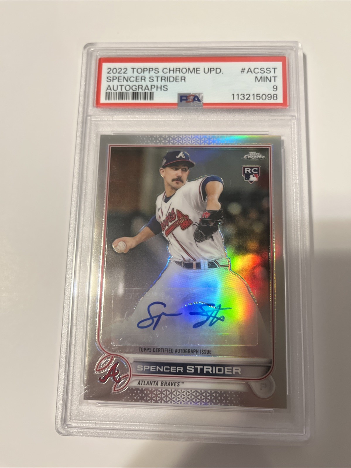 2022 Topps Chrome - Rookie Autographs Spencer Strider #RA-SS (AU, RC)