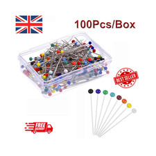 100 PCS/Box Glass Round Head Pins Sewing Straight Dressmaking Tools.