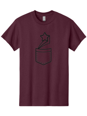 Star-Shooting-Out-Of-Pocket Mens Graphic Tee, 100% Cotton, Casual Summer Wear