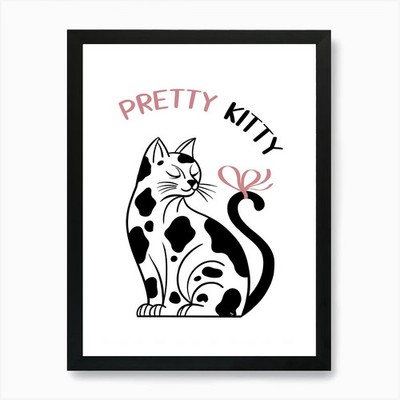 Pretty Kitty Cat Art Print Framed W Framed Wall Art Poster Canvas Print Picture