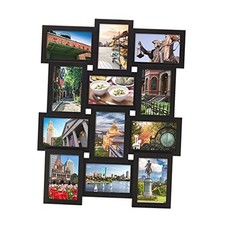 12 Opening Collage Frame, Displays 6x4 Inch Photos 4x6 and Six Black