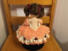 Fibre-Craft Materials Corp 1992 Plastic Toilet Paper Doll Pink Crochet Dress — photo 4