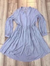 Glamorous Blue Smock Dress UK 10 Long Sleeve Floaty Midi Boho