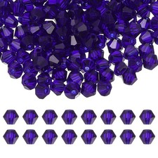 200Pcs, 6mm Bicone Crystal Beads Glass Faceted Spacer Bead Blue