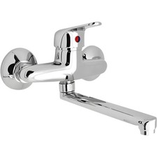 Mamoli serie M2 miscelatore per lavello monocomando a muro finitura cromata luci