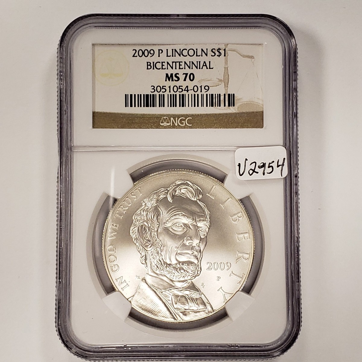 2009-P $1 Lincoln Bicentennial Commemorative .7734 ASW NGC MS 70