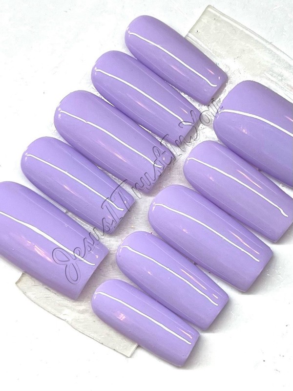 PURPLE - REGULAR SQUARE- HARD GEL PRESS ON NAILS 💅 HANDMADE