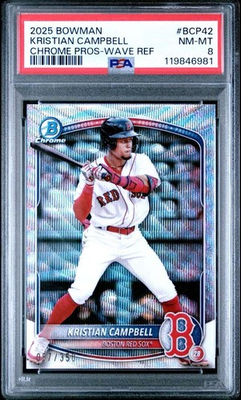 #ad 2025 Bowman Chrome Prospects Wave Ref #BCP42 KRISTIAN CAMPBELL PSA 8 $19.25