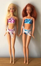 2001 Mattel  Always Dressed Palm Beach Barbie and Midge Dolls + White Sarongs