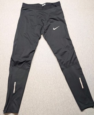Nike Shield Tech Tight Fit Black Running Tights 859270-010 US Men's Sz Medium 
