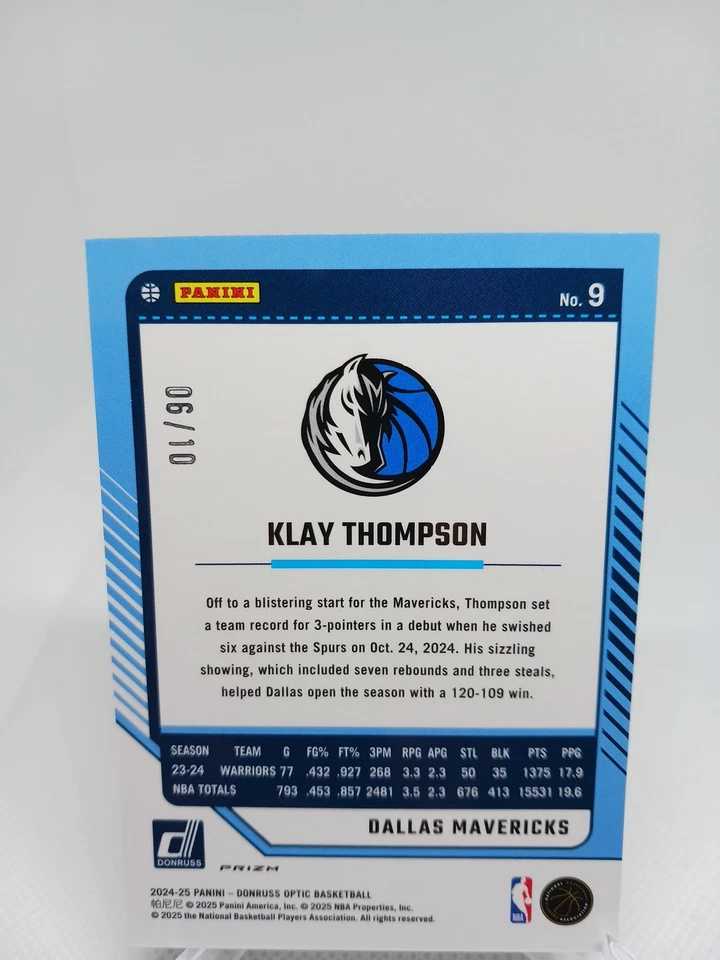 2024–25 Donruss Optic золотая призма Клэй Томпсон /10 - Изображение 2 из 2