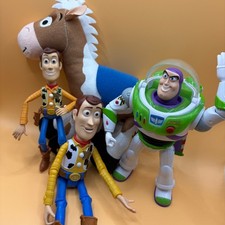 Disney Toy Story Buzz Lightyear Woody Bullseye Action Figure Plush Lot Kids