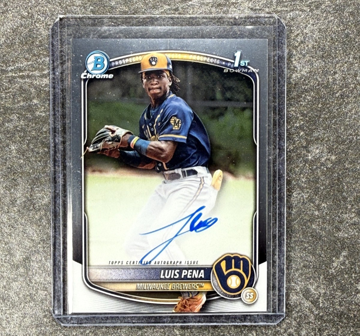 2025 Bowman Chrome Luis Pena 1st Base Auto Brewers #CPA-LP
