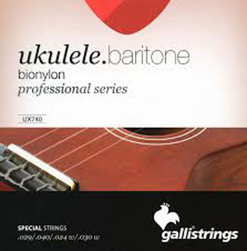 Galli UX-740 Baritone Ukulele Strings, BioNylon. .029 -.040. Made in Italy.