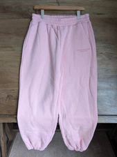 Comfrt Pastel Edit Sweatpants Womens Large Pink Elastic Waist Tapered Leg NWT