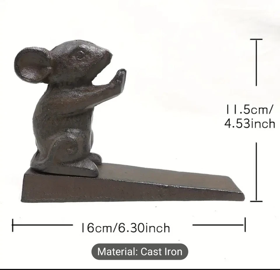 Чугунный дверной упор для мыши в винтажном стиле - Изображение 3 из 4