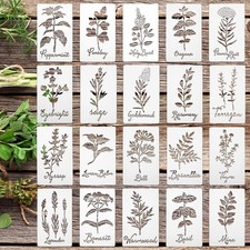 Jecery 20 Pcs Herb Stencils for Craft 5.91 x 3 Inches, as the picture shown