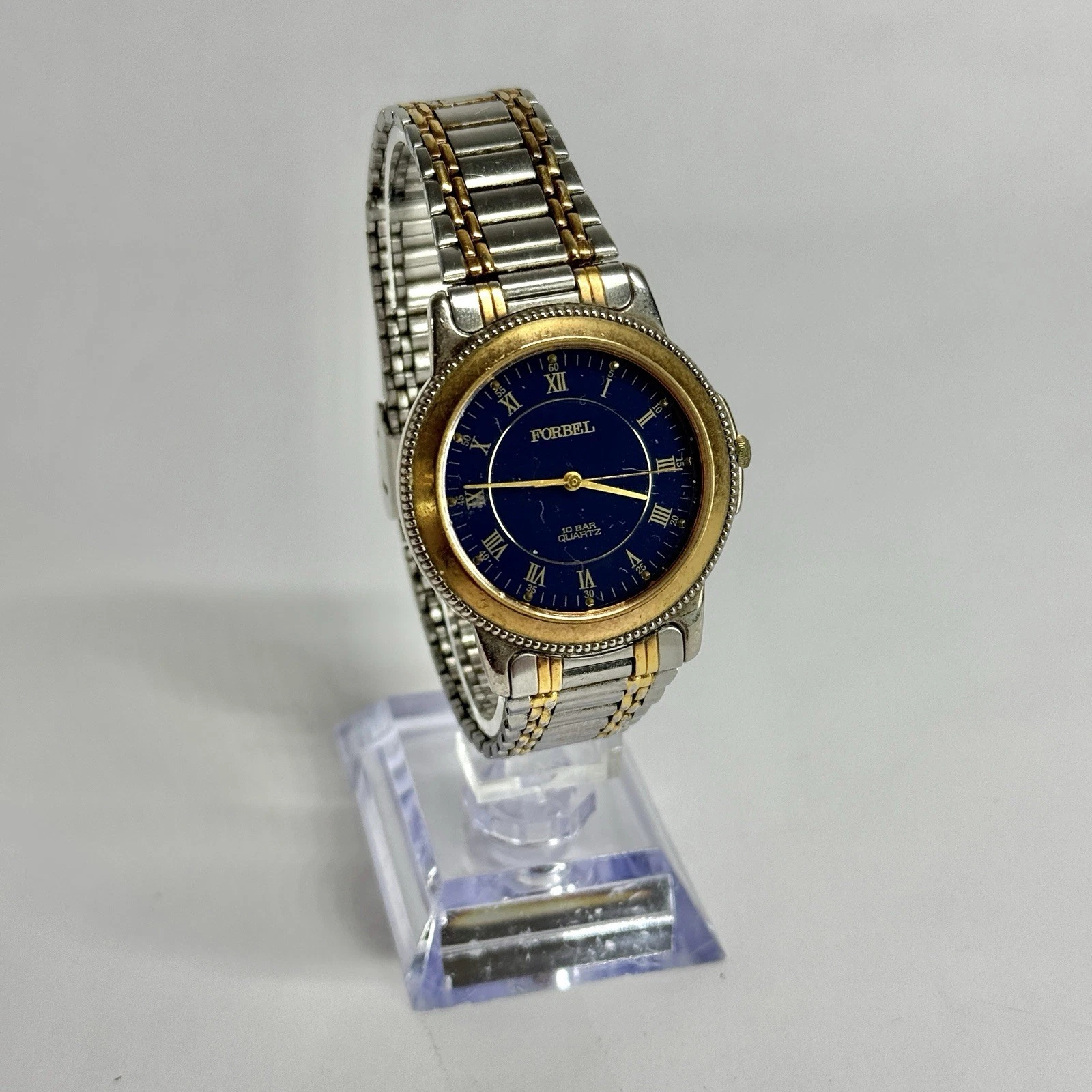FORBEL FB-0091 Analog Quartz Silver Tone Vintage Watch W582 *WORKING