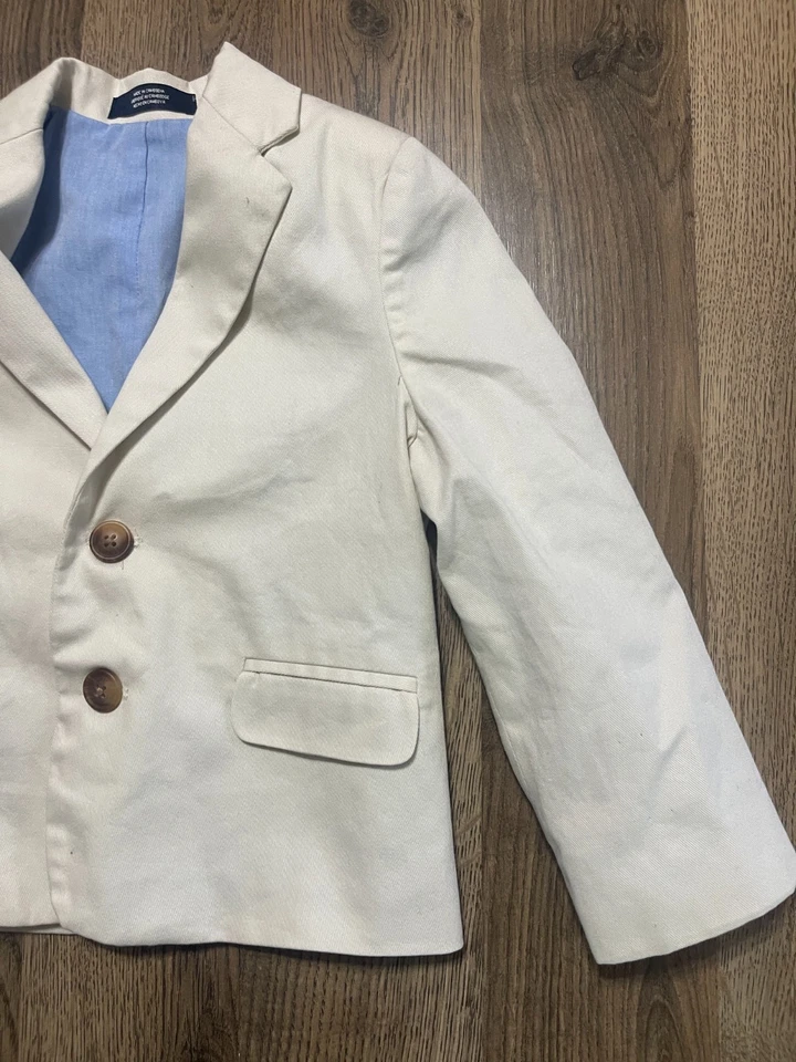 Chaqueta Nautica, niños pequeños talla 3T, tostada, blazer, dos botones Foto 4 de 4