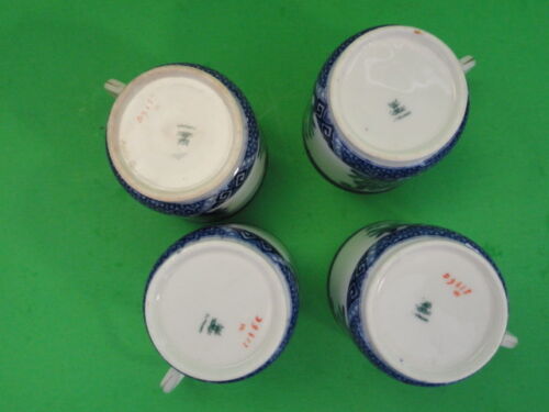 4 ANTIQUE SPODE COPELAND DEMITASSE CUPS FLOW BLUE 1851+ - Picture 4 of 11