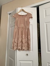 Blush rose pink lace dress Size Small