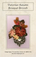 Victorian Autumn Bouquet Brooch - Pattern by Janet Stauffacher - Wired Ribbon
