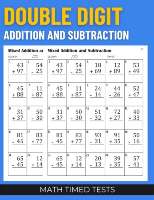 Publishing - Math Timed Tests Double Digit Addition and Subtraction ...
